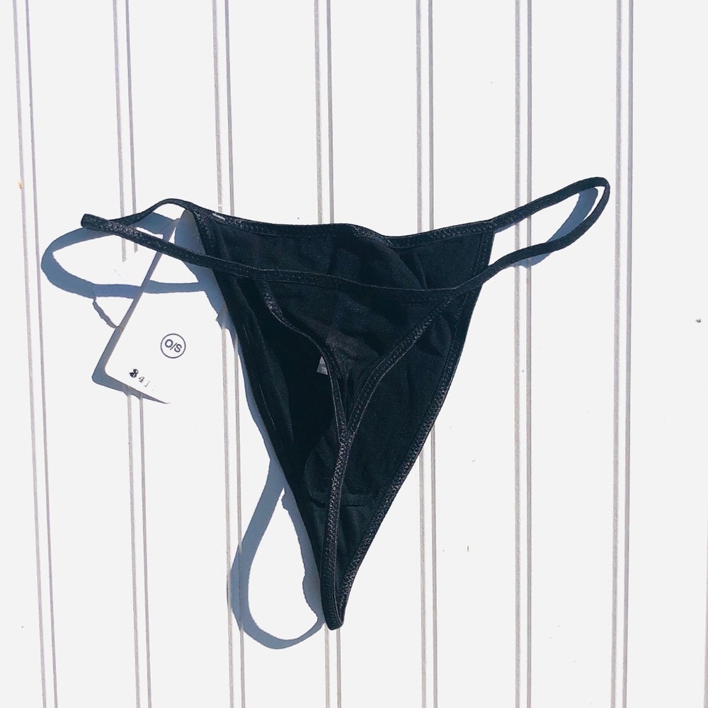 On Gossamer String Thong Panties Underwear in Black One Size